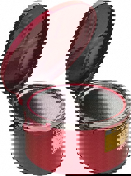 3 Gallon Capacity, Coated Steel, Red Bench Can